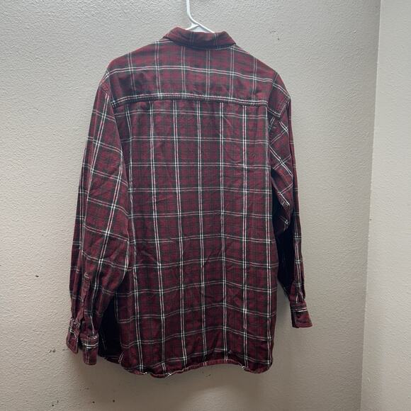 VTG Woolrich Red Tartan Plaid Button Up Shirt Large Soft Cotton Vintage 90s - Picture 3 of 3